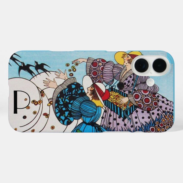 SPRING BIRDS /  FASHION COSTUME DESIGNER MONOGRAM Case-Mate iPhone CASE (Back (Horizontal))