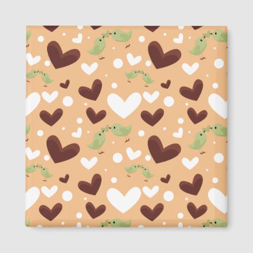 Spring Birds Love Couple Sweet Chocolate Heart Magnet