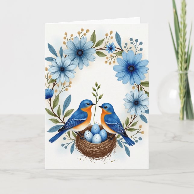 Spring Birds Mothers Day Card (Front)