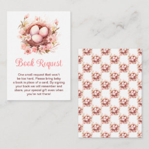 Spring Birds Nest Baby Shower Book Request Enclosure Card