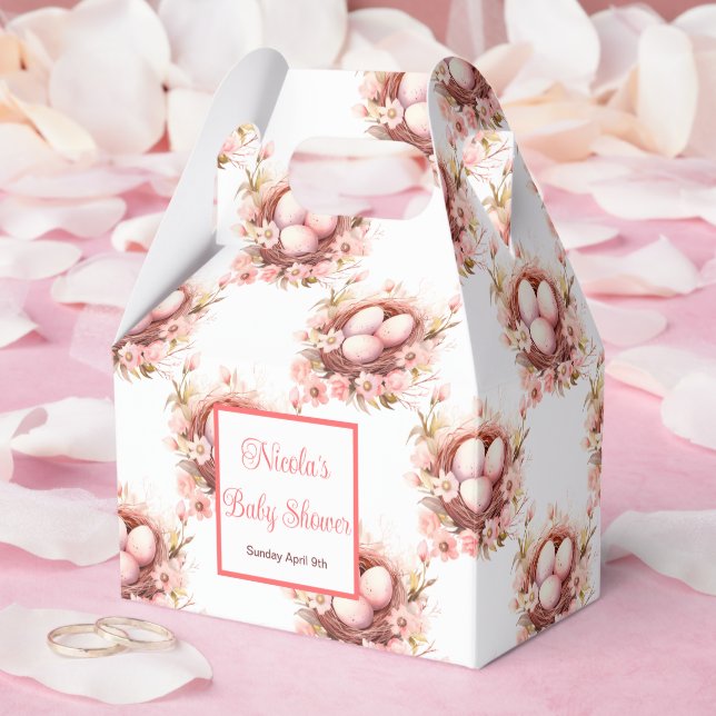 Spring Birds Nest Baby Shower Favor Boxes (Wedding)
