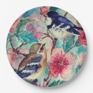 Spring Birds Paper Plates - Painting