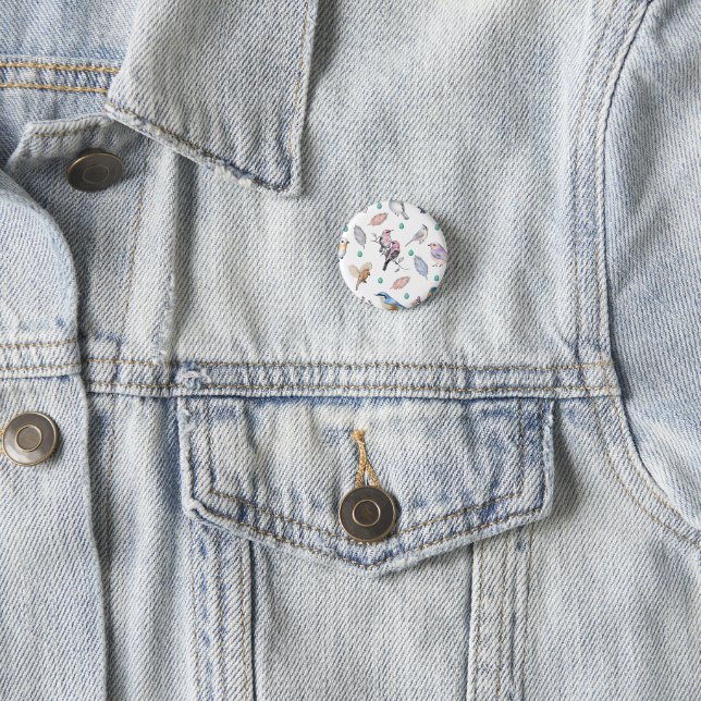 Spring Birds Pattern Button (In Situ)