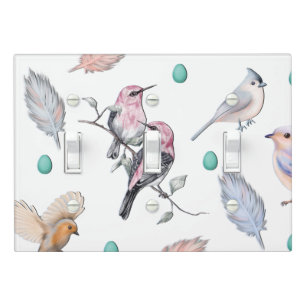 Spring Birds Pattern Light Switch Cover