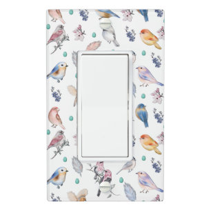 Spring Birds Pattern Light Switch Cover