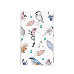 Spring Birds Pattern Light Switch Cover
