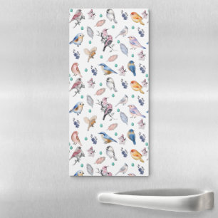 Spring Birds Pattern Magnetic Notepad