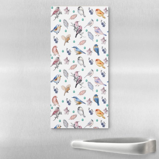 Spring Birds Pattern Magnetic Notepad (In Situ)