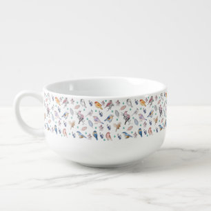 Spring Birds Pattern Soup Mug