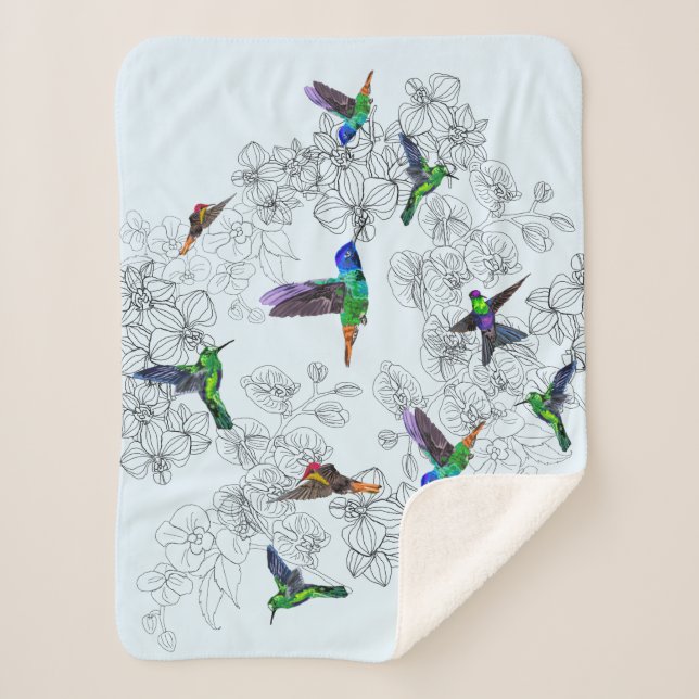 Spring Birds Sherpa Blanket - Your Colors (Front)