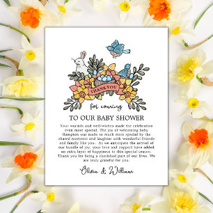 Spring Birds Thank You Baby Shower Card