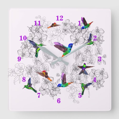 Spring Birds Wall Clock _ Hummingbirds