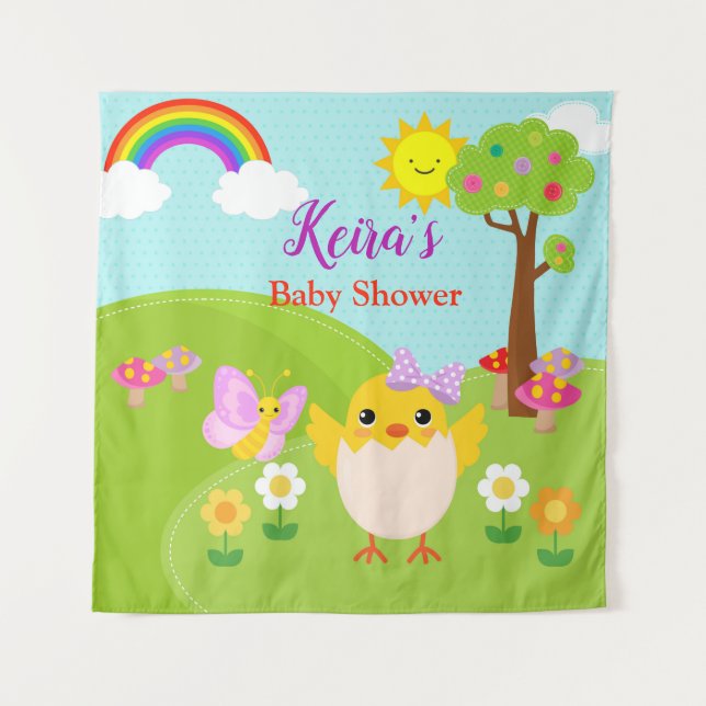 Spring Birthday / Baby Shower Backdrop Banner (Front)