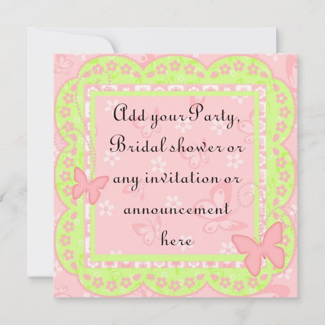 Spring Birthday Party or Multi purpose Invitation (Front)