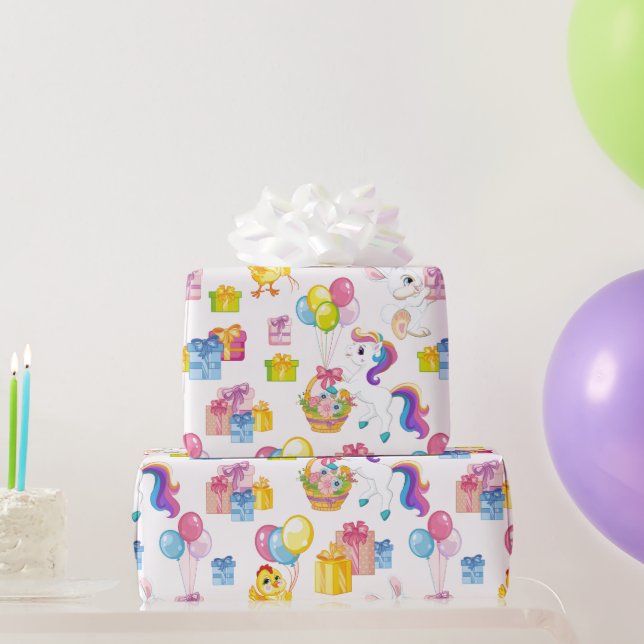Spring Birthday Party  Wrapping Paper (Party Gifts)