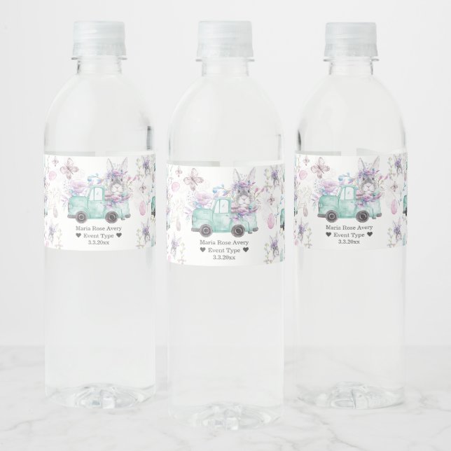 Spring Birthday Personalized Water Bottle Label (Bottles)