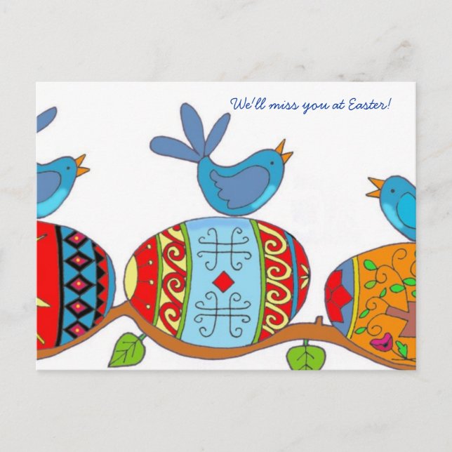 Spring Blessings Ukrainian Folk Art Holiday Postcard (Front)