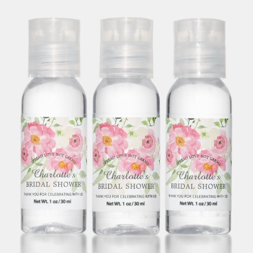 Spring Bloom Bridal Shower Hand Sanitizer