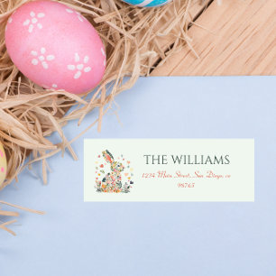 Spring Bloom Bunny Label