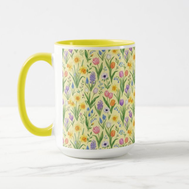 Spring Bloom Burst Pattern Mug (Left)