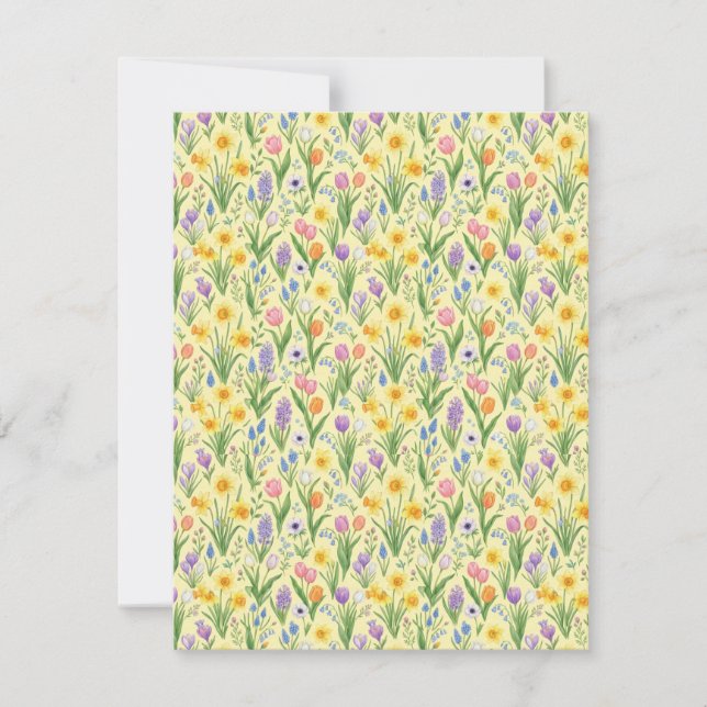 Spring Bloom Burst Pattern Note Card (Front)