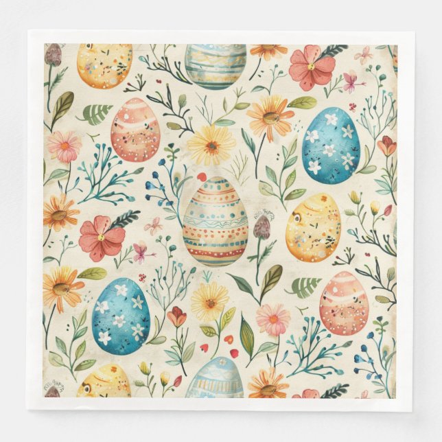 Spring Bloom Easter 1 Paper Dinner Napkins (Front)