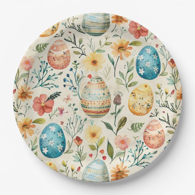 Spring Bloom Easter 1 Paper Plates (Front)