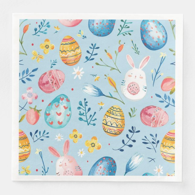 Spring Bloom Easter 4 Paper Dinner Napkins (Front)