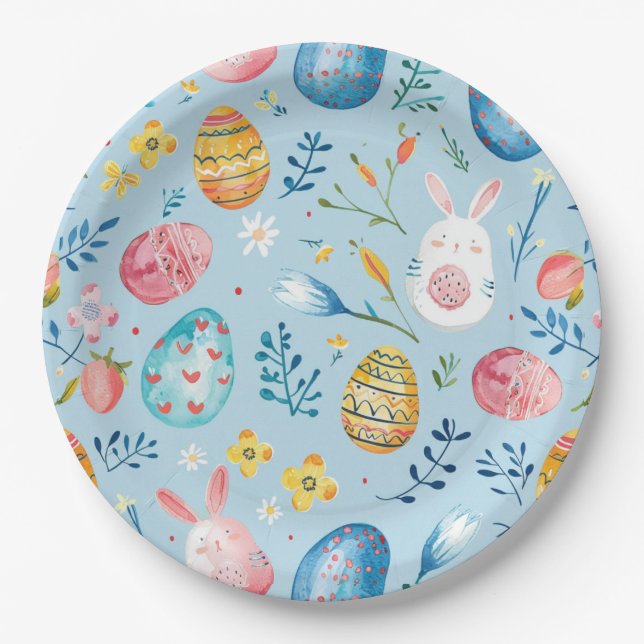 Spring Bloom Easter 4 Paper Plates (Front)