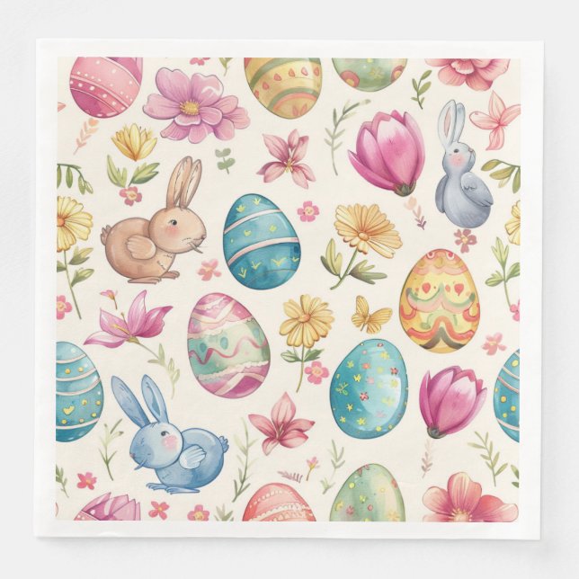 Spring Bloom Easter 6 Paper Dinner Napkins (Front)