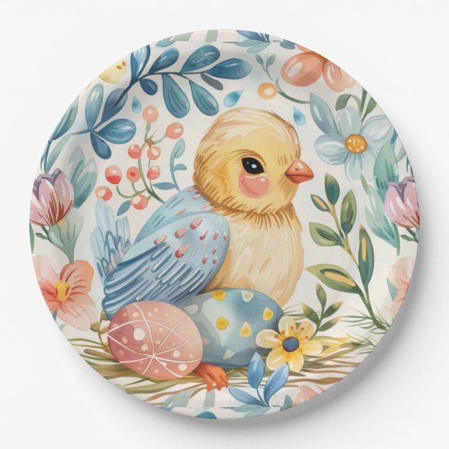 Spring Bloom Easter 7 Paper Plates (Front)