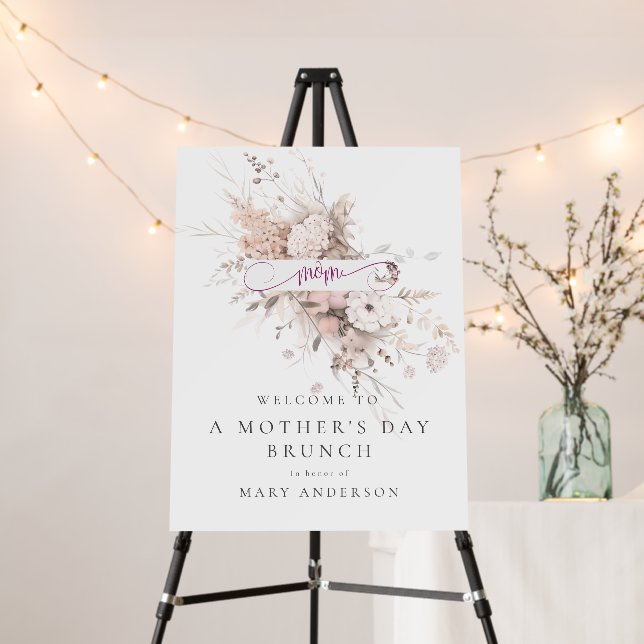 Spring Bloom Mother's Day Brunch Welcome Foam Board (In Situ (Stand))