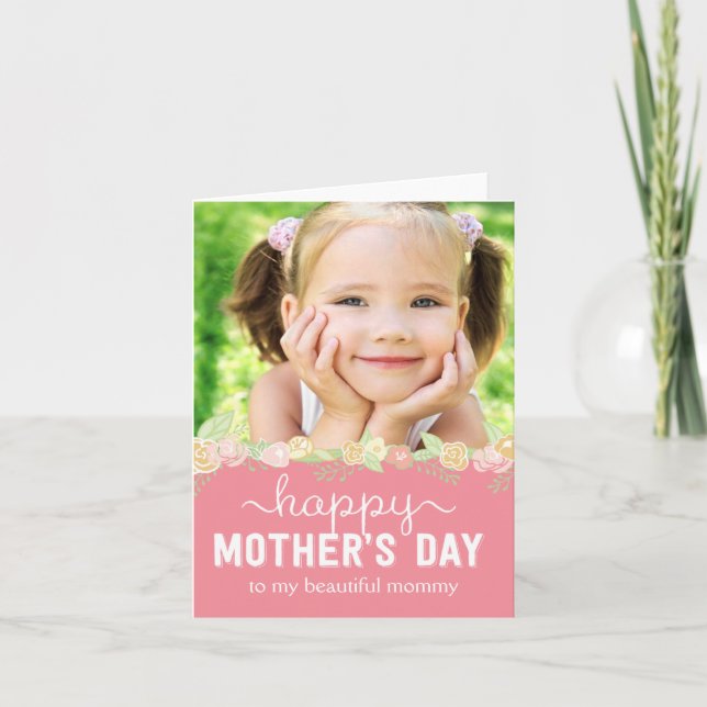 Spring Bloom Mothers Day Photo Card (Front)