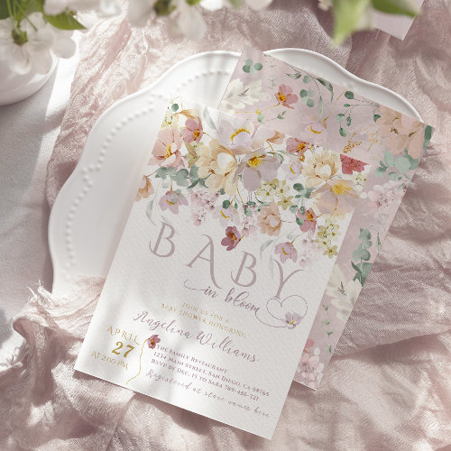 Spring Bloom Wildflower Purple Girl Baby Shower 