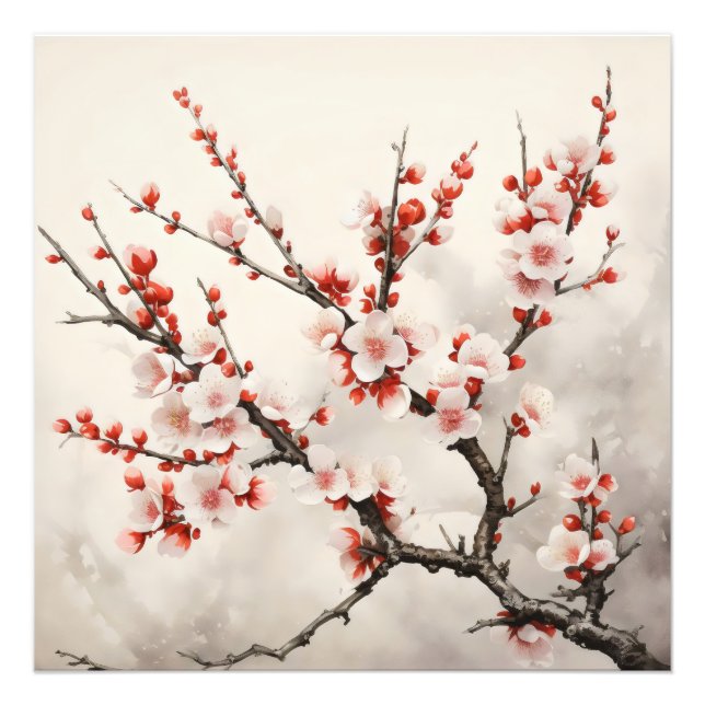 Spring Blooming Flower Branch Photo Print (Front)
