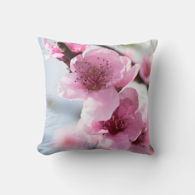 Spring blooming throw pillow (Front)