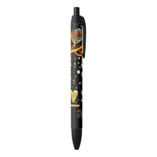 Spring Blooming Tree Gold Bird In Love Pen