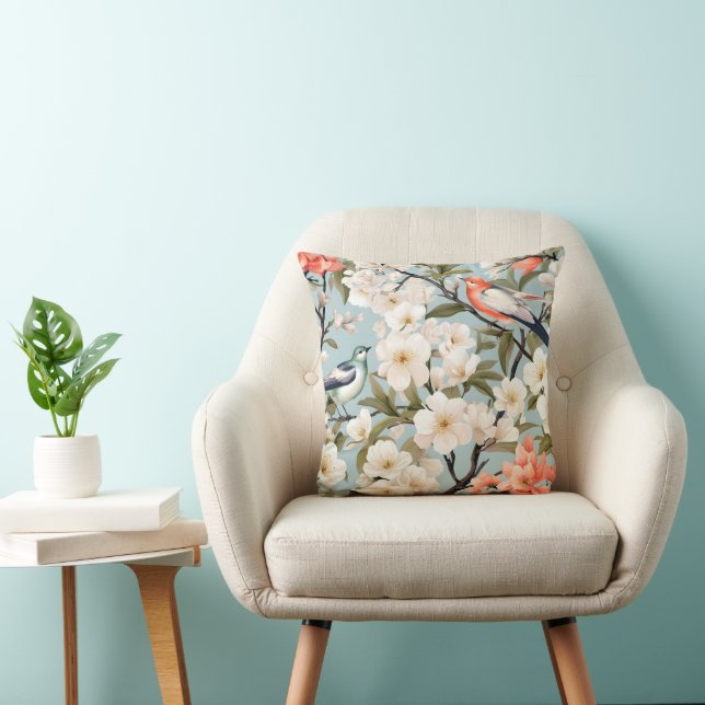 Spring Blooming Tree Throw Pillow (Chair)