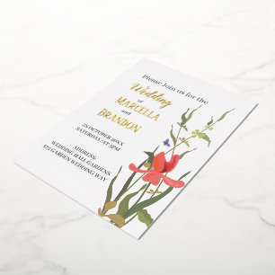 Spring Blooming Tulip Floral Wedding Foil Invitati Invitation