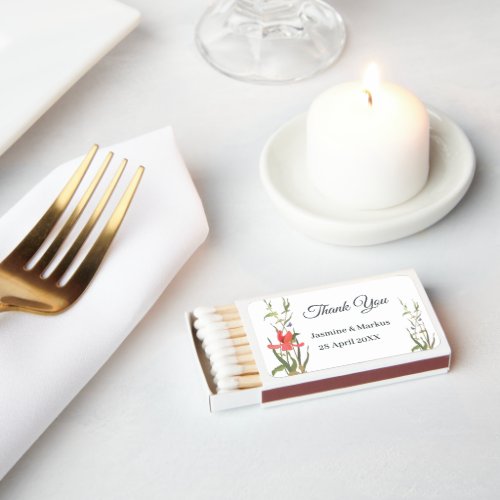 Spring Blooming Tulip Floral Wedding Matchboxes