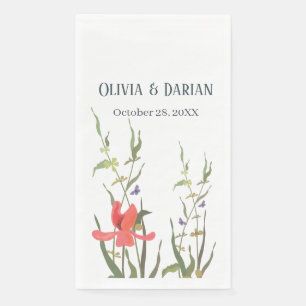 Spring Blooming Tulip Floral Wedding Paper Guest Towels