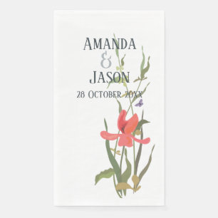 Spring Blooming Tulip Floral Wedding Paper Guest Towels