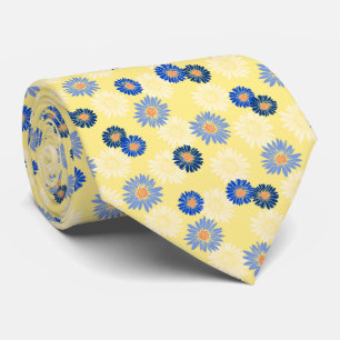 Spring Blooms Daisy Floral Yellow Two-sided Neck Tie