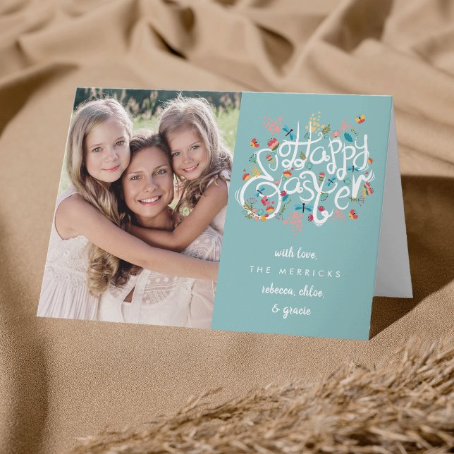 Spring Blooms Easter Photo Greeting Card (Creator Uploaded)