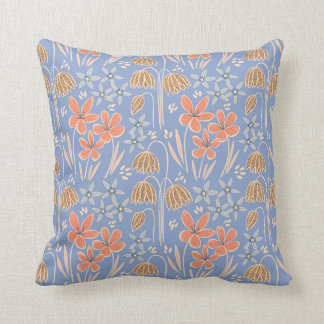 Spring Blooms Periwinkle Throw Pillow