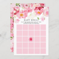 Spring Blossom BINGO Baby Shower Game Invitation