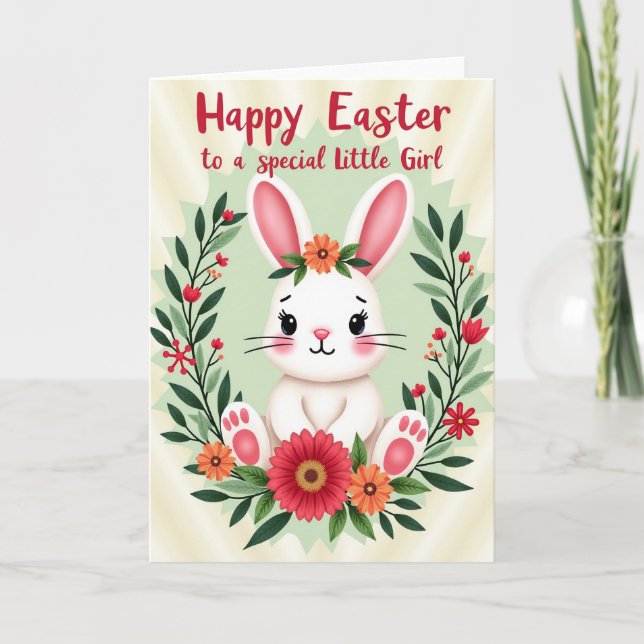 Spring Blossom Bunny Card (Front)