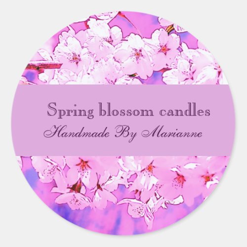 Spring blossom candles soap label