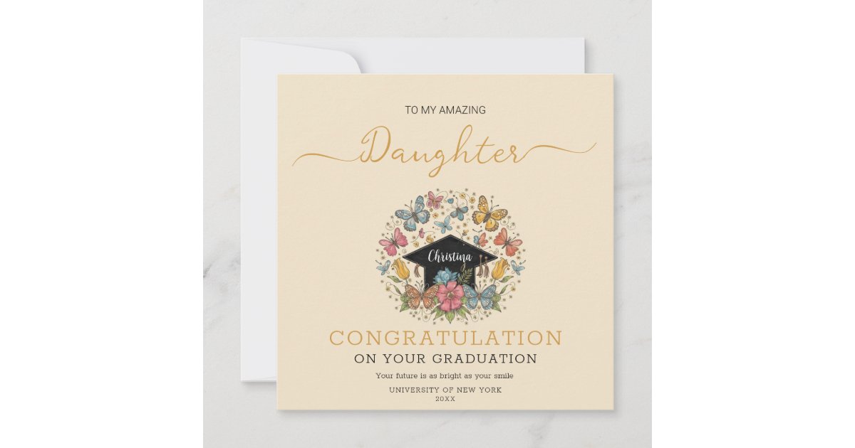 Spring Blossom Daughter Congrats Graduation Card | Zazzle