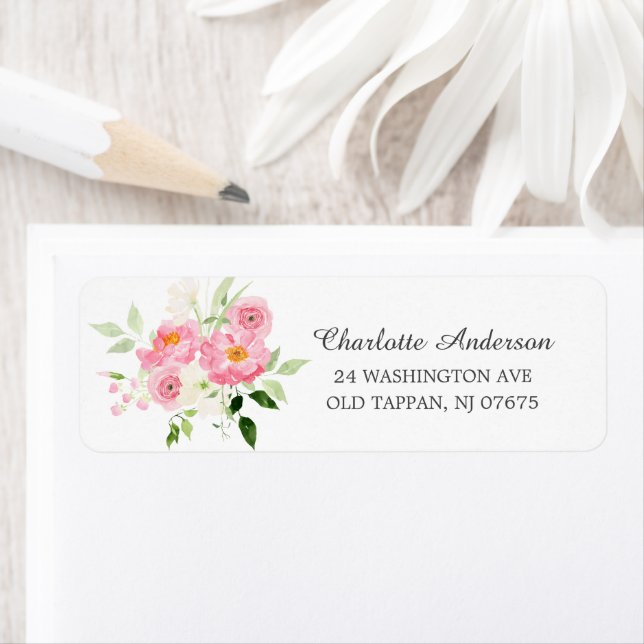 Spring Blossom Floral Bridal Shower Label (Insitu)